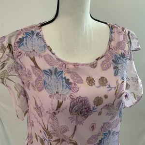 Vince Camuto Size Small Butterfly Sleeve Sheer
